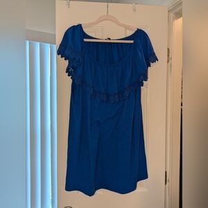Torrid Royal Blue Ruffle Lace Top